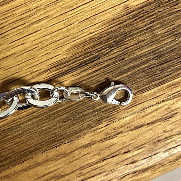 Sterling Silver Heart Charm Chain Link Bracelet - Picture 11 of 15